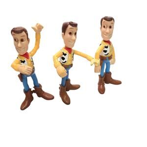 Disney Pixar Toy Story Woody Action Figures Lot of 3 Posable Plastic Collectible